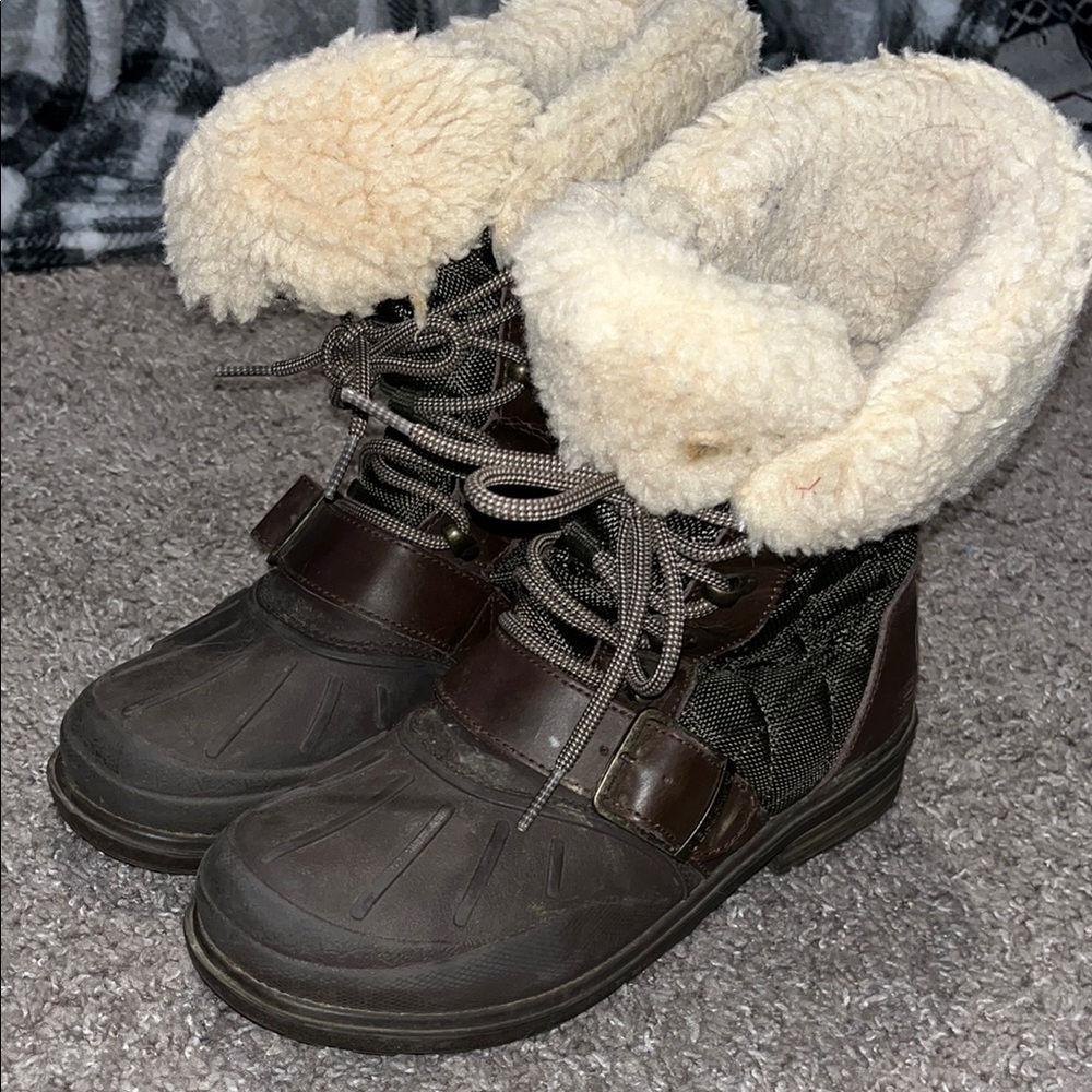 Women's Cozy Brown Waterproof Winter Boots